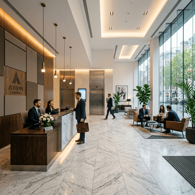 High-end corporate building reception